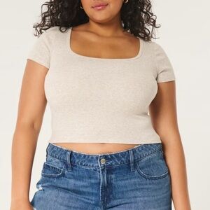 Hollister Ribbed Square Neck Baby Tee! NWT!